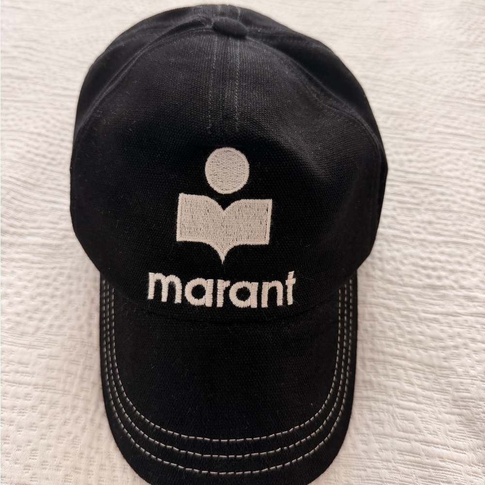 Isabel Marant Black and White Logo Baseball Cap - Picture 2 of 3